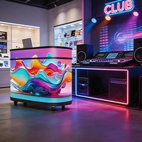 Mesa de DJ con Pantalla LED a Todo Color P2.5 P1.86, Forma Personalizable, Barra LED, Mesa de DJ con Brillo de 600cd