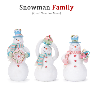 أفضل مبيعات زينة عيد الميلاد الصغيرة اللطيفة على شكل رجل ثلج وردي اللون للطاولة - Product Image 2