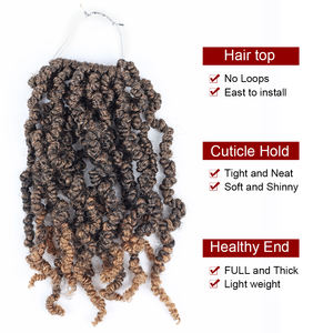 Usine prix qualité 18 pouces t33 pré extension <span class=keywords><strong>violet</strong></span> raffiné tresses 12 bourgogne bleu crochet <span class=keywords><strong>cheveux</strong></span> <span class=keywords><strong>bombe</strong></span> printemps torsion couleur - Product Image 3