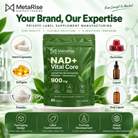 Capsules de NAD+ Nicotinamide Riboside Resvératrol à Marque Blanche OEM pour l'Énergie Cellulaire et l'Âge Sain, Nutrition, 80 Comprimés