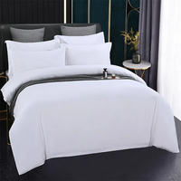 Draps de lit d'hôtel en coton 100% de luxe, taille king queen, logo brodé personnalisé, design luxueux, blanc