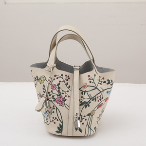 <span class=keywords><strong>Sac</strong></span> à main en cuir de vachette première couche peint, <span class=keywords><strong>sac</strong></span> pour femme, design de marque, <span class=keywords><strong>sac</strong></span> en cuir véritable, <span class=keywords><strong>sac</strong></span> seau en cuir véritable - Product Image 2