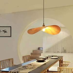 หวายไม้ไผ่คลื่นแสงจี้ทําด้วยมือด้วยรูปร่างแฟนซีสีธรรมชาติตกแต่งบ้าน - Product Image 2