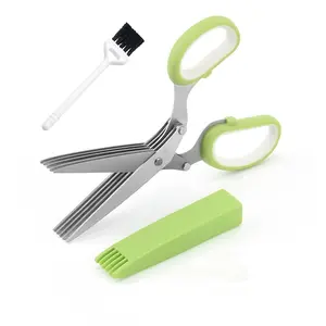 Tijeras de Cocina Multiusos de Acero Inoxidable con 5 Cuchillas para Cortar Verduras y Ensaladas, Juego de Tijeras para Hierbas con 5 Capas de Corte - Product Image 1
