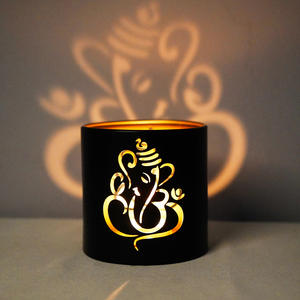 インドのディワリキャンドルホルダーメタルアイアンロータスランプ象の装飾パーティーの装飾 - Product Image 2