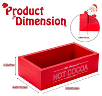 Boîte de rangement en bois pour chocolat chaud, décoration de Noël peinte, cadeau classique pour la maison, la cuisine, le bureau