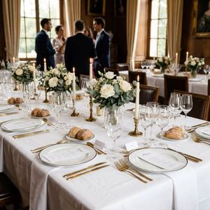 100 pièces en gros, assiettes jetables en plastique robustes, noires et blanches, à bords ondulés, pour les événements de mariage et de réception - Product Image 2