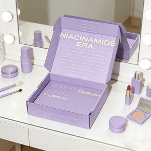 Boîte d'expédition en carton ondulé couleur lavande personnalisée avec pelliculage mat pour solutions d'emballage de marques de cosmétiques et de soins de la peau - Product Image 5