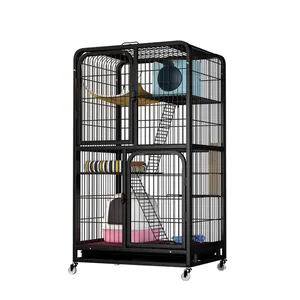 Çok kedi kedi kafesleri katlanabilir taşıyıcılar kafes 3 kat kedi evi