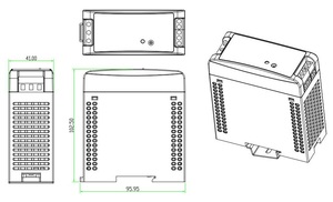 อะแดปเตอร์ไฟฟ้า 60W 48V แบบติดตั้งบนราง DIN กำลังไฟ 60W/48V เอาต์พุต 1.25A - Product Image 1