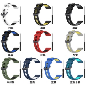 Correas de Reloj de Silicona de Doble Tono de Repuesto de 22 mm con Hebilla a Presión, Correas Deportivas para Garmin Forerunner 965/955 - Product Image 4