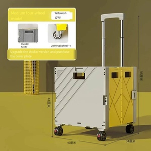 Tùy Chỉnh Xách Tay Bốn Bánh Gấp Du Lịch Tay Giỏ Hàng Xe Đẩy Nhựa Nền Tảng Cấu Trúc Dễ Dàng Đi Du Lịch Với Hỗ Trợ OEM - Product Image 3