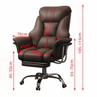 Coussin de siège arrière large et confortable pour chaise de bureau, chaise de bureau grande taille avec repose-pieds