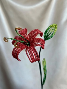 Composizione Floreale Artificiale Moderna Fatta a Mano con <span class=keywords><strong>Rose</strong></span> in Plastica e Perline per la Festa della Mamma - Centrotavola Durevole ed Ecologico per Matrimoni, Casa, Primavera - Product Image 4