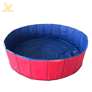 LCWJ - Piscina de Arena Plegable de 100 cm x 120 cm, Diseño Costero de PVC Rojo, para Niños, Ecológica, para Uso en Interiores y Exteriores - Product Image 3