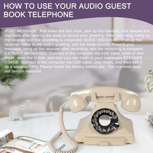 Livre de messages audio téléphonique de <span class=keywords><strong>style</strong></span> rotatif rétro, livre de messages audio de mariage téléphone livre d'or téléphone livre d'or téléphone - Product Image 4