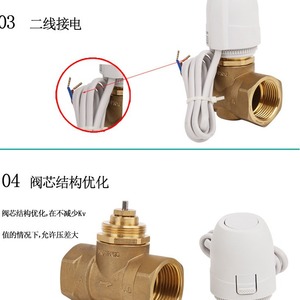 Válvula Actuadora Eléctrica de Latón DN20 de Montaje en Pared para Sistema de Calefacción por Suelo Radiante - Product Image 2