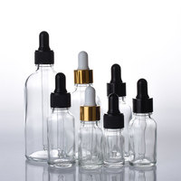 Flacon Compte-Gouttes Vide en Verre Clair pour Huile Essentielle, 5ml 10ml 15ml 30ml 50ml 100ml