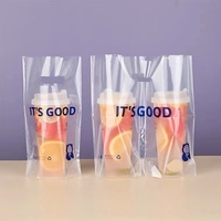 Sacs en plastique transparents pour emporter, vente en gros, pour thé au lait, café, emballage en plastique