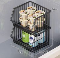 Chariot de rangement empilable en fil métallique sur roulettes pour garde-manger, avec paniers de rangement pour fruits et légumes