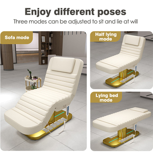 Cama de Lujo para Extensiones de Pestañas con Base Dorada, Motorizada e Hidráulica, para Esteticistas y Spas - Product Image 6