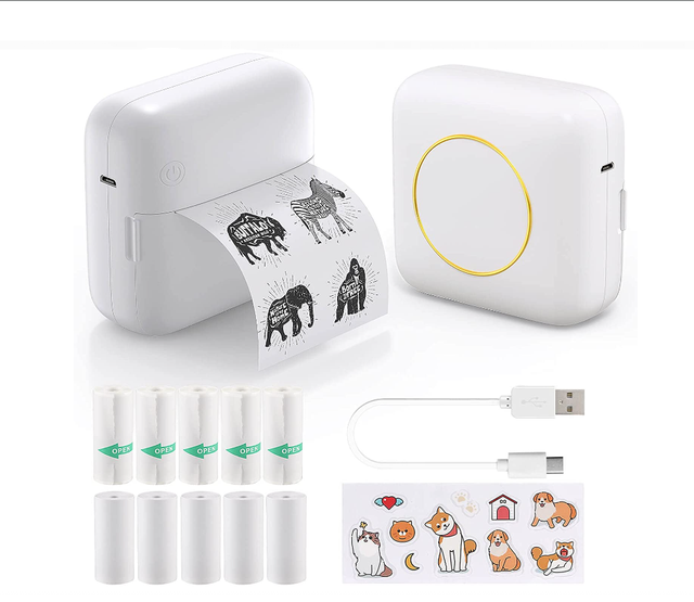 Mini Portable Pocket Printer Wireless Blue Tooth Smart Phone Inkless Printers Photo Sticker Receipt Label Thermal Printer