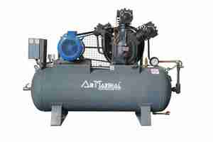 Compresor de Aire Reciprocante Industrial de Doble Etapa de Alta Resistencia con Tanque Receptor Horizontal para Uso en Manufactura - Product Image 4
