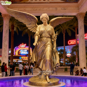 Statue d'ange en bronze métallique grandeur nature YOUFINE avec des ailes pour la décoration de jardin extérieur Place de la ville - Product Image 2