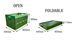 Caja de plástico de gran oferta para bandejas de huevos, cajas de almacenamiento de plástico plegables, malla ventilada, cajas de plástico plegables - Product Image 5