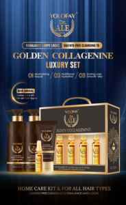 Etiqueta privada Golden Collagenine Luxury Set Hidratante Reparación Champú para el cabello Acondicionador y máscara Kit de cuidado del hogar - Product Image 6