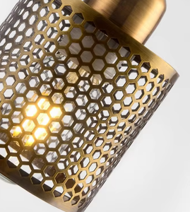 Retro Hanging Lamp Restaurant Triple Retro Iron Traditional Wire Mesh clear Glass <b>Pendant</b> <b>Light</b> - Product Image 4