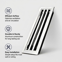 Diffuseur d'air conditionné réglable de conception moderne, type griffe, avec fente pour câbles en aluminium et plastique pour systèmes CVC.