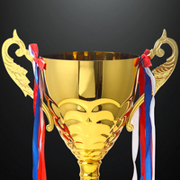 Vente directe d'usine JZ, trophée de football en métal personnalisé de haute qualité pour de multiples scénarios, trophée de football mondial en or