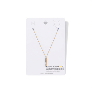 Collar con colgante de letra de acero inoxidable, joyería de moda para mujer - Product Image 1