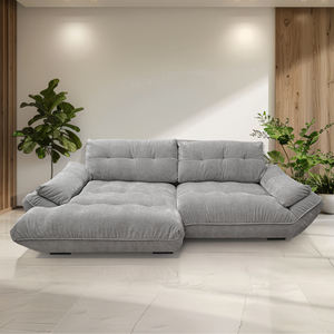 Divano VIVO MEGASOFA per Soggiorno con Penisola Sinistra in Tessuto Grigio - Product Image 1
