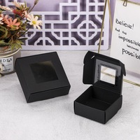 Boîte de rangement pour savon en papier fait main, emballage pour usage agricole, en stock, en kraft avec fenêtre, décoration, mini, vente en gros, transparente, en forme d'avion