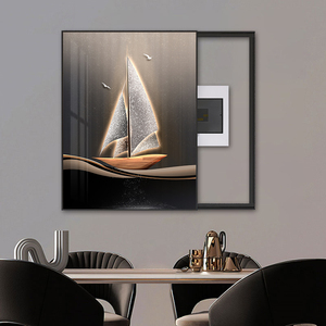 Décoration murale moderne en forme <span class=keywords><strong>de</strong></span> voilier, cache pour boîtier <span class=keywords><strong>de</strong></span> compteur électrique, interrupteur d'alimentation, affiche, décoration intérieure, <span class=keywords><strong>aquarelle</strong></span> originale - Product Image 3