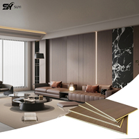 Panneau mural WPC moderne résistant aux chocs, imperméable et ignifuge, revêtement décoratif plat durable pour salle de bain et salon