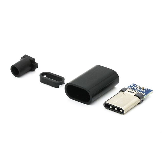 High Quality USB Type C Connector with Shell Diy Type C USB Connector Black Housing Cover Connector Usb Shell