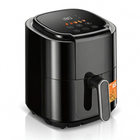 Friteuse à air RAF R.5374 1200W 4.0L, circulation d'air à 360°, contrôle tactile, température de 80 à 200°C, minuterie 60 min, 80 % moins d'huile, cuisson quotidienne