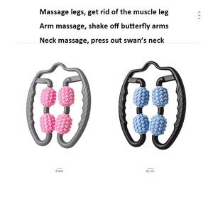 Rodillo de masaje con 4 ruedas en forma de U, para piernas, cuello, brazo, rodillo de relajación muscular - Product Image 6