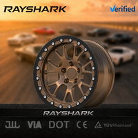 Jantes RS Custom Multi Spoke Drag Wheels Beadlock Concave 17 pouces 5x115 pour Dodge Challenger SRT Hellcat 2023 2022 2021