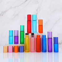 Parfüm-Rollerflasche 5ml 10ml Schraubverschluss Ätherisches Öl Glasflasche Zylinderform mit Mattiertem Farbdesign