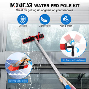 Outil de nettoyage pour toit de fenêtre en verre brosse en verre extérieure équipement de lavage Kit de poteau alimenté en eau Kit de nettoyage de panneau solaire réglable - Product Image 3