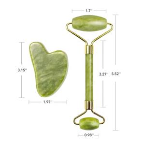Offres Spéciales Gua Sha & Jade Roller Outils <span class=keywords><strong>pour</strong></span> le <span class=keywords><strong>visage</strong></span> Rouleau <span class=keywords><strong>pour</strong></span> le <span class=keywords><strong>visage</strong></span> et Gua Sha Set <span class=keywords><strong>pour</strong></span> réduire les poches et les rougeurs Routine de soins de la peau - Product Image 6