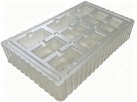 Plateau alvéolé et emballage isolant pour accessoires et modules d'alimentation industriels, transparent, léger, taille personnalisable