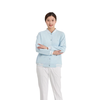 Veste d'uniforme d'infirmière pour femme en tissu polyester Dobby bleu clair personnalisé Dssyon, modèle FTL-39, haut d'automne, fourniture ODM