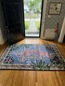 Tapis persans floraux de luxe de grande taille, design personnalisé, en laine, tuftés à la main, lavables, avec dos en latex antidérapant, poils moyens, tapis d'intérieur - Product Image 6