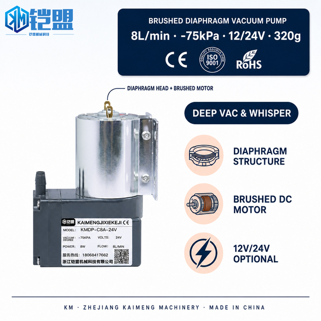 Factory Direct Sale KMDP-C8A 12V DC Motor Mini Diaphragm Air Pump Micro Vacuum Pump