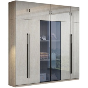 Armario minimalista de 3 o 4 puertas con paneles abatibles, armario de almacenamiento nórdico moderno para dormitorio, armario de gran capacidad - Product Image 4